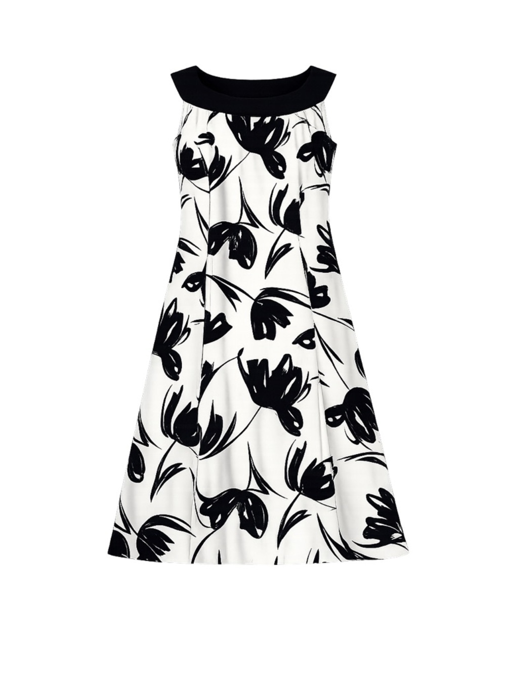 Women's AB Studio Dress Size 14 White Black Floral
115